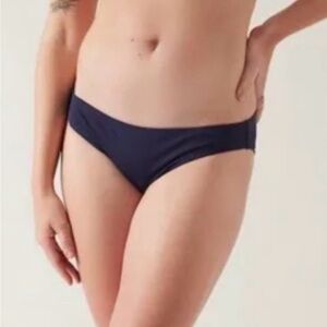 Athleta Clean Low-Rise Bikini Bottom Dress Blue navy Large NWT